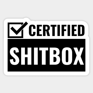 Certified Shitbox - Black Checkbox Design Sticker